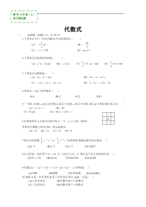 数学七年级上《代数式》复习测试题(答案)