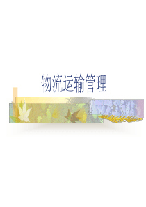 物流的运输管理