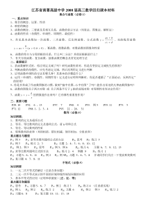 江苏省南菁高级中学2008届高三数学回归课本材料