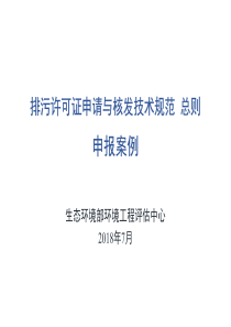 排污许可证申请与核发技术规范总则(申报案例)