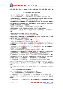 江苏省黄桥中学2012年高二学业水平测试政治学科易错知识点汇编