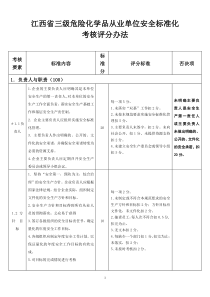 江西省三级危险化学品从业单位安全标准化考核评分办法