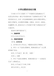 小学志愿者活动方案