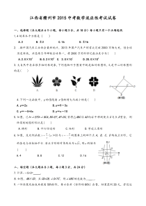 江西省赣州市2015年中考数学适应性考试试卷及答案