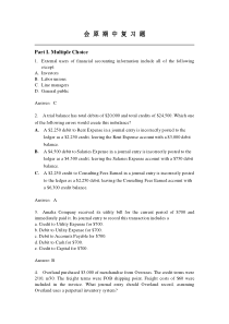 江西财大国际学院会原期中复习题题选