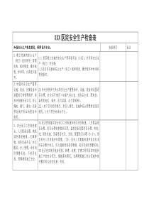 医院安全生产检查表