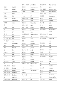 译林版江苏小学英语单词默写表(带单词)