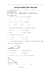 北师大版九年级数学(下册)第一章单元检测含答案