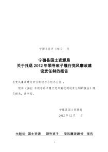 领导班子落实党风廉政建设责任制情况报告