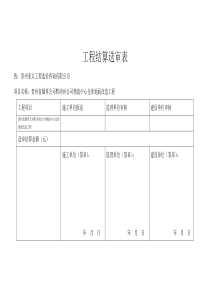 工程结算送审表