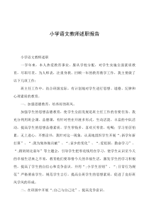 2019年小学语文教师述职报告