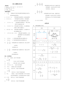 初三上物理公式大全