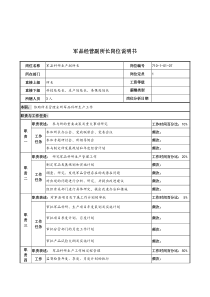 军工行业-军品经营副所长岗位说明书