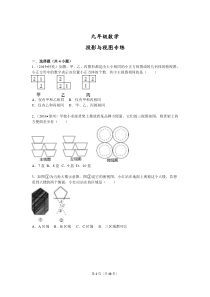 九年级数学投影与视图专练(精选中考真题)