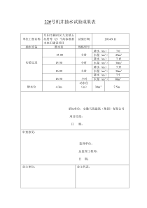 机井抽水试验表