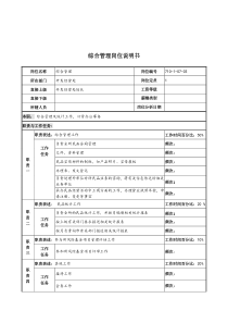 军工行业-开发经营处-综合管理岗位说明书