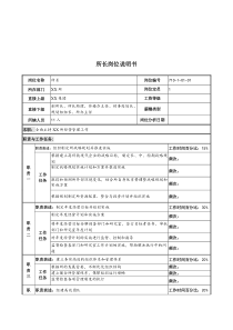 军工行业-所长岗位说明书