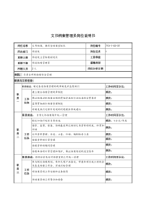 军工行业-科技处-文书档案管理员岗位说明书