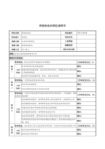 军工行业-科技处处长岗位说明书