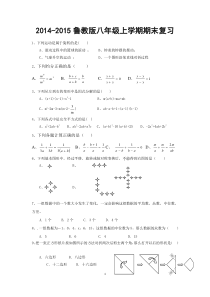 鲁教版八年级数学上学期期末复习