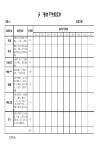 员工宿舍卫生检查表