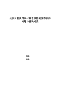 农村养老保险政策改革措施