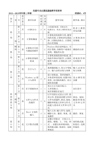 计算机基础教学计划表