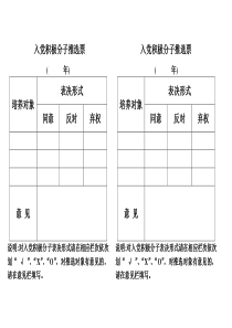 入党积极分子推选票