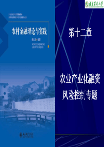 农村金融理论与实践第十二章