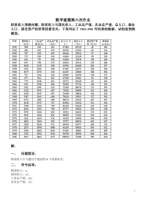 数学模型——财政预测问题