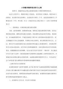 小学数学教师培训学习心得