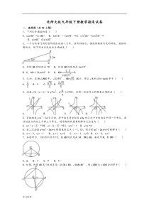 北师大版九年级(下册)数学期末试卷