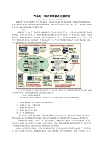 汽车电子测试系统解决方案综述