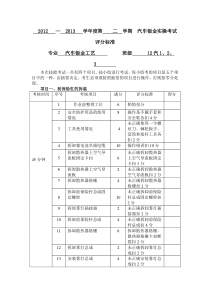 汽车钣金期末考试评分标准