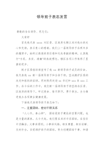 新任领导班子表态发言