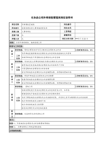 化妆品公司外埠保险管理岗岗位说明书