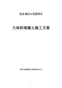 新大体积混凝土浇筑方案