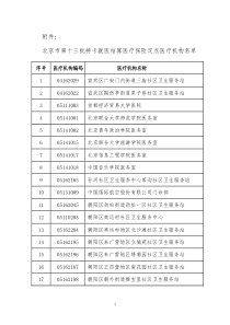 北京市第十三批持卡就医结算医疗保险定点医疗机构名单-首都之