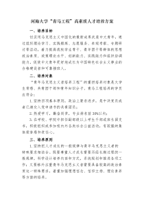 河海大学青马工程培养方案