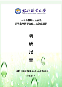 泉州民营企业二次创业现状调查报告