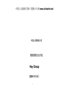 合益HayGroup中国人寿股份公司绩效管理方法介绍