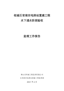 桂城石肯南田电排站重建工程监理工作报告