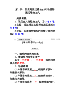 第2单元第7讲物质跨膜运输的实例,物质跨膜运输的方式