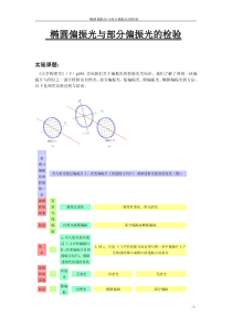 椭圆偏振光和部分偏振光的检验试验