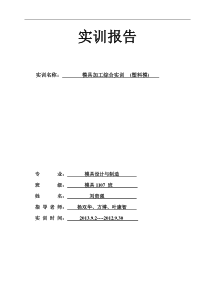 模具加工综合实训报告