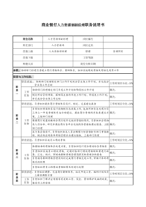 商业银行人力资源部副经理职务说明书