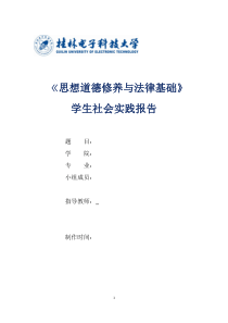 模板-思想道德修养与法律基础社会实践报告