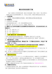 横向问责活动推行方案-横向管理方案