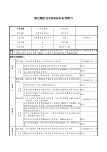 商业银行信贷管理岗职务说明书