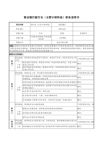 商业银行副行长（主管计财科技）职务说明